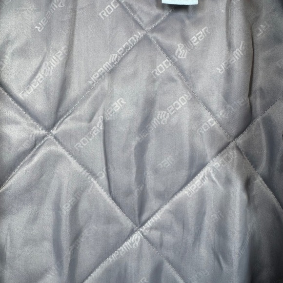 Rocawear Mens Wool Blend Varsity Letterman‎ Bomber Jacket Gray Black Sz 2XL - Picture 13 of 13